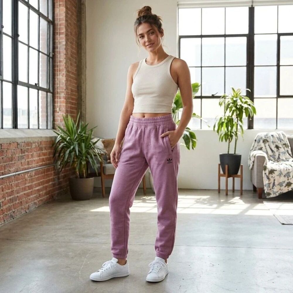 Adidas Purple Fleece Jogger Sweatpants - Medium NWT